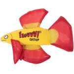 Pește de joacă pentru pisici cu catnip și înotătoare foșnitoare, roșu, 17 x 12 cm – Yeowww! Mo Betta Fish