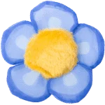Floare de jucărie pentru pisici, cu iarbă-mâței și petale foșnitoare, albastră – Yeowww! Daisy's Flower Tops - imagine 2