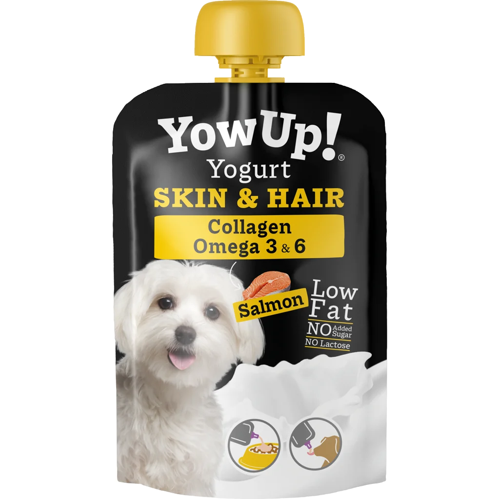 Supliment pe bază de iaurt pentru câini cu somon și ulei de pește – YowUp! Yogurt Dogs Skin & Hair Salmon - imagine 1
