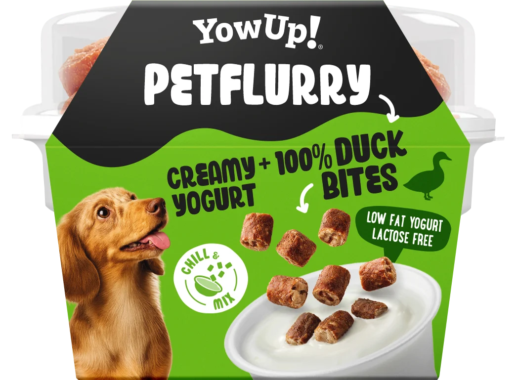 YOWUP121_Petflurry_Duck-Cup_Dog_Front_HD.png Gustare cremoasă pentru câini cu rață – YowUp! PetFlurry - imagine 1