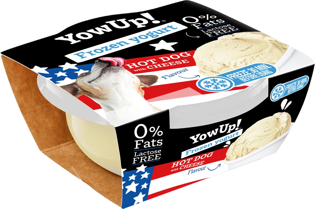 Gustare de iaurt congelabilă pentru câini și pisici, hot dog cu brânză, 110 g – YowUp! Frozen Yoghurt Hot dog cu brânză - imagine 2