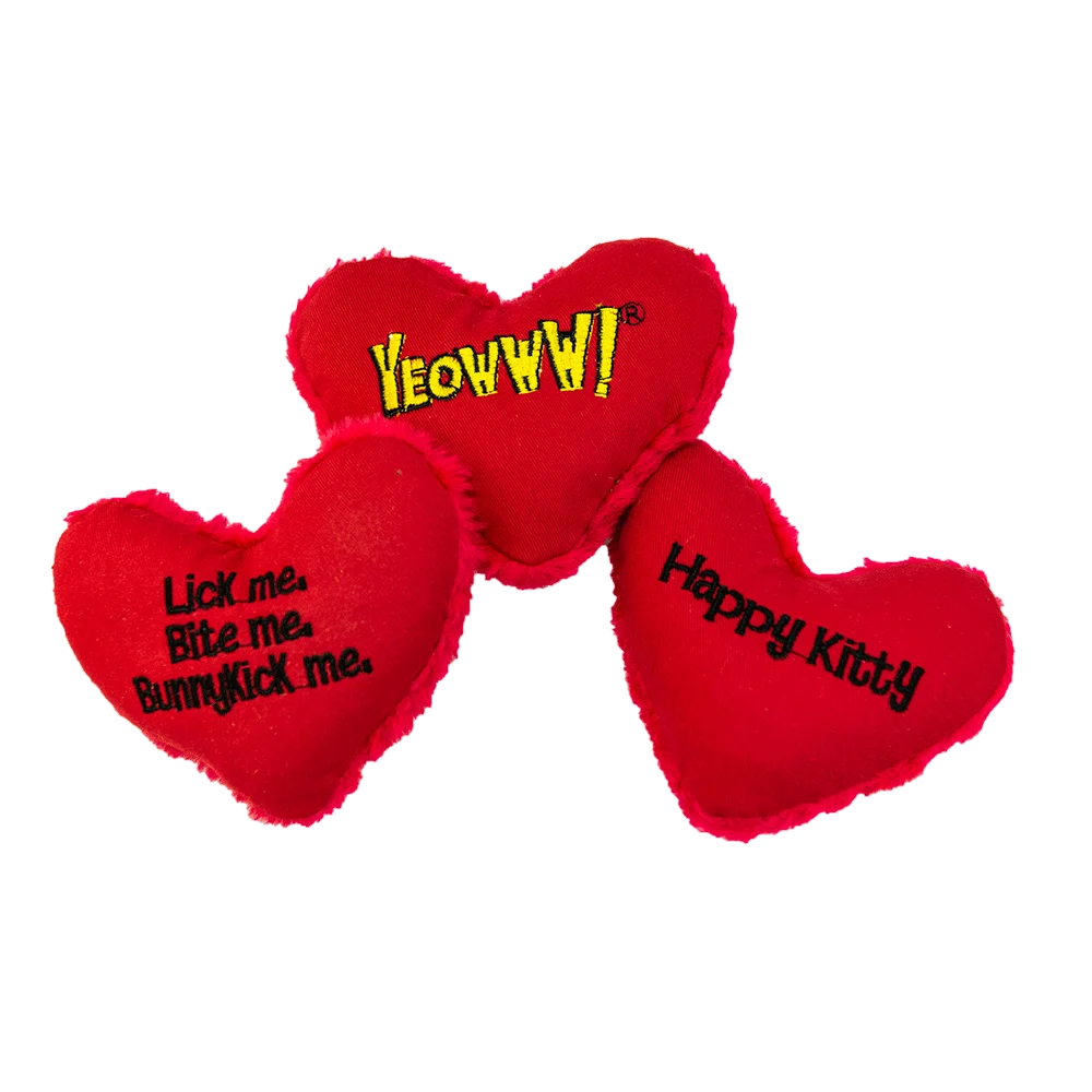 Inimioară de joacă pentru pisici cu iarbă a mâței, 10 cm – Yeowww! Hearrrt Attack - imagine 4