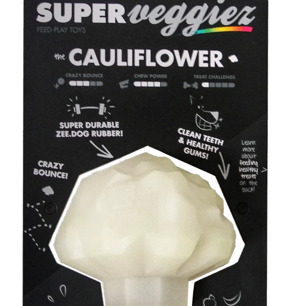Jucărie pentru câini din TPR, cu deschidere pentru recompense, plutitoare – Zee.dog Super Veggiez The Cauliflower