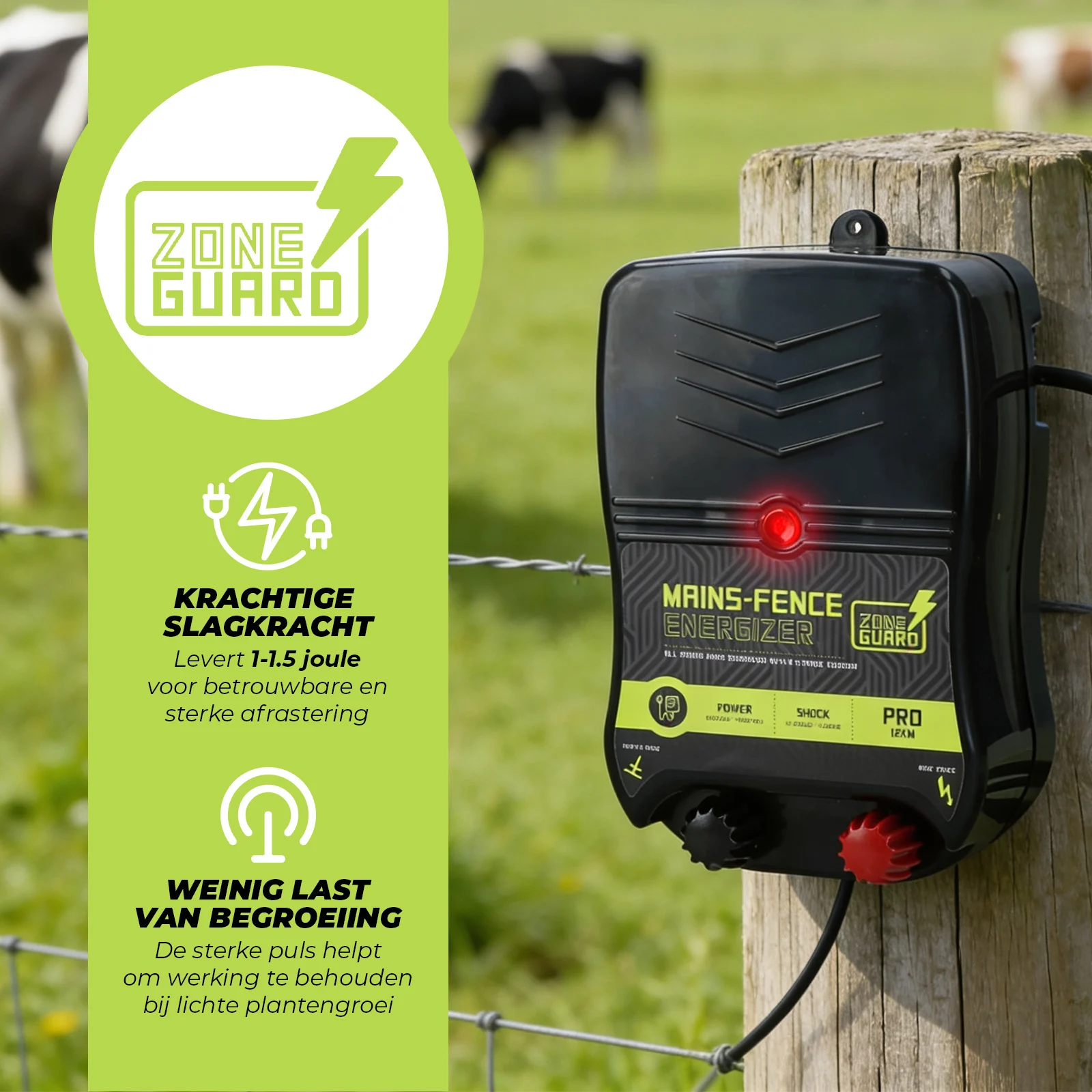Generator pentru gard electric alimentat de la rețea – ZoneGuard Energizer Pro 12 km - imagine 3