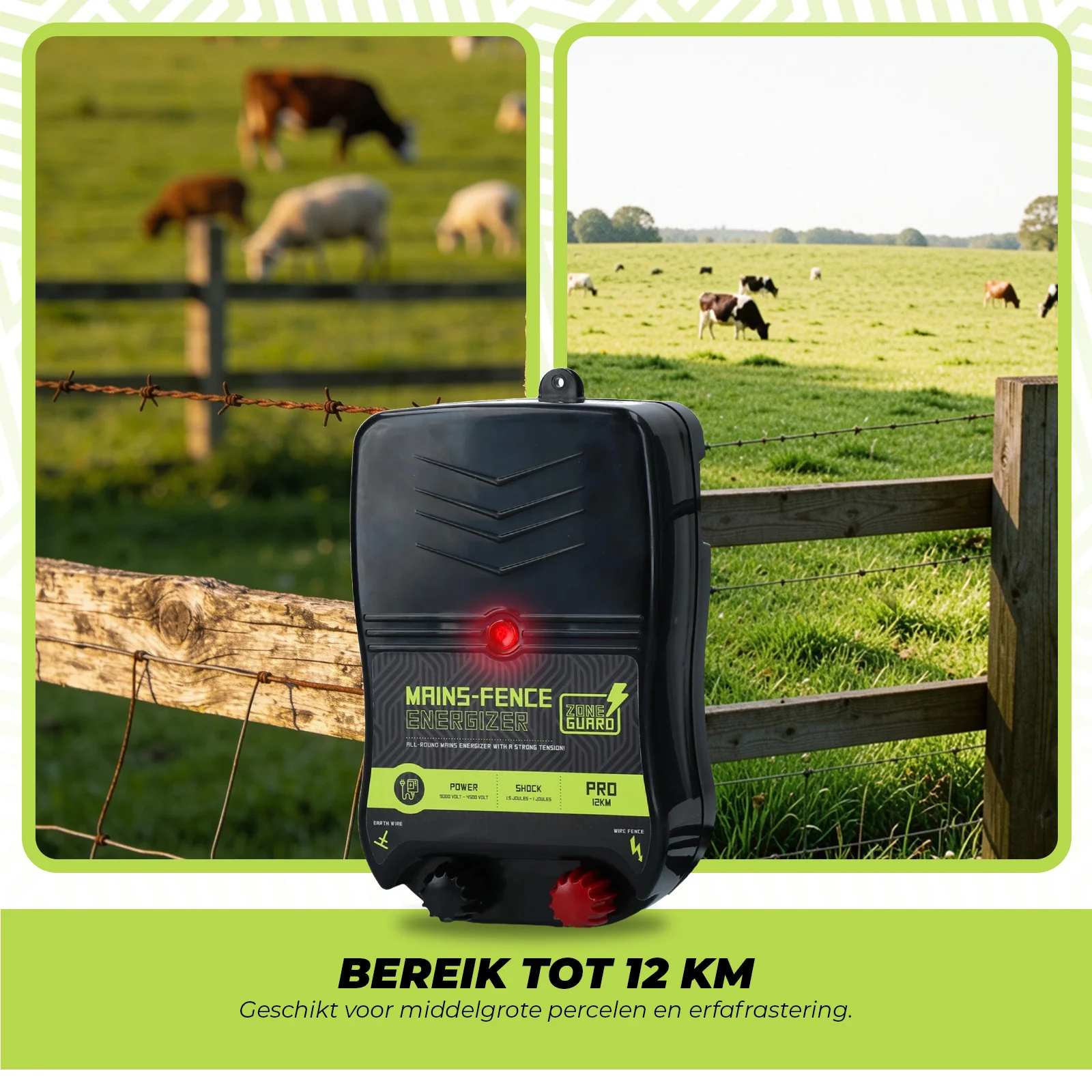Generator pentru gard electric alimentat de la rețea – ZoneGuard Energizer Pro 12 km - imagine 4