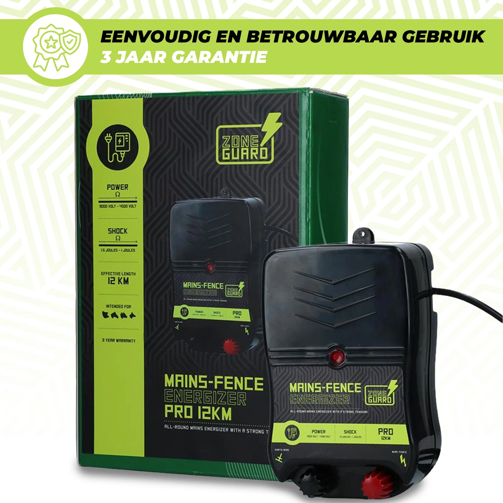 Generator pentru gard electric alimentat de la rețea – ZoneGuard Energizer Pro 12 km - imagine 5