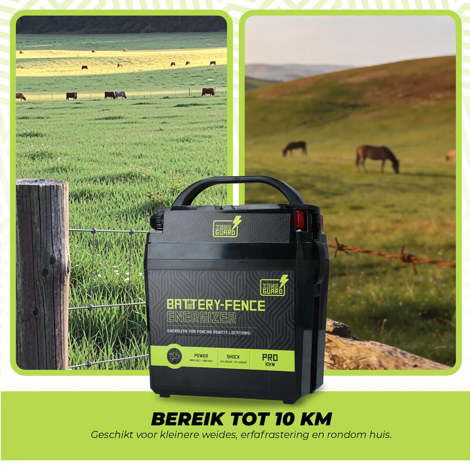 Aparat pentru gard electric cu baterie de 9 V – ZoneGuard Battery Energizer Pro 10 km - imagine 4