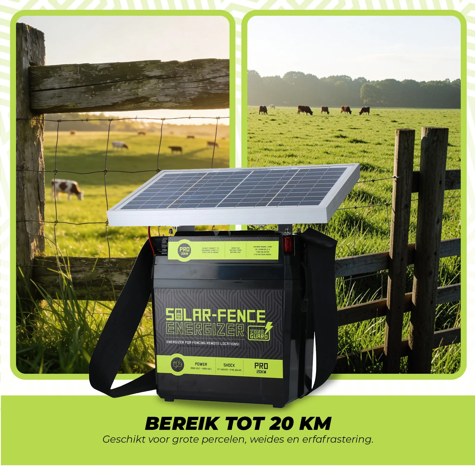 Aparat pentru gard electric cu energie solară – ZoneGuard Solar-Fence Energizer Pro 20 km - imagine 3