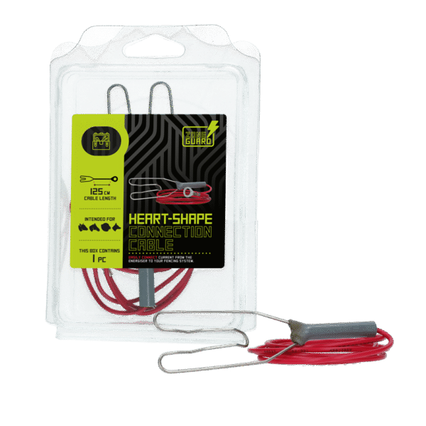 Cablu de împământare pentru aparatul de gard electric, cu conexiune tip inimă, 125 cm – ZoneGuard