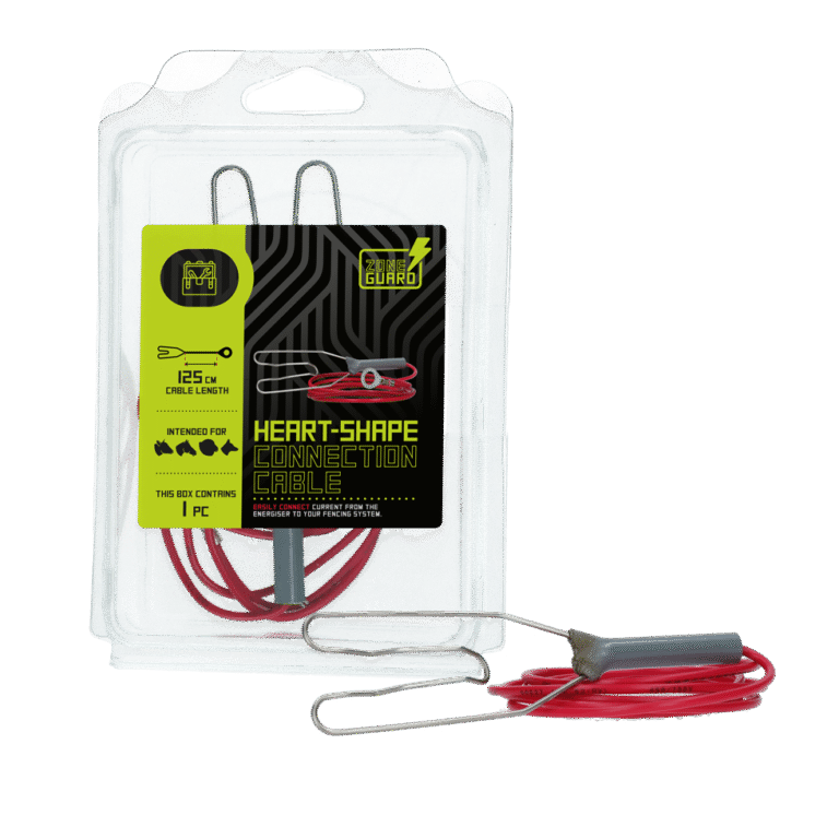 Cablu de împământare pentru aparatul de gard electric, cu conexiune tip inimă, 125 cm – ZoneGuard