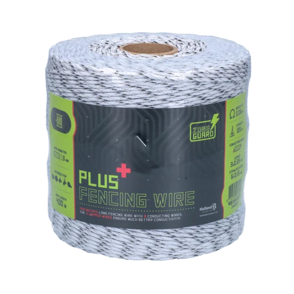 Fir electric 3 mm, alb cu negru, 400 m – ZoneGuard Plus