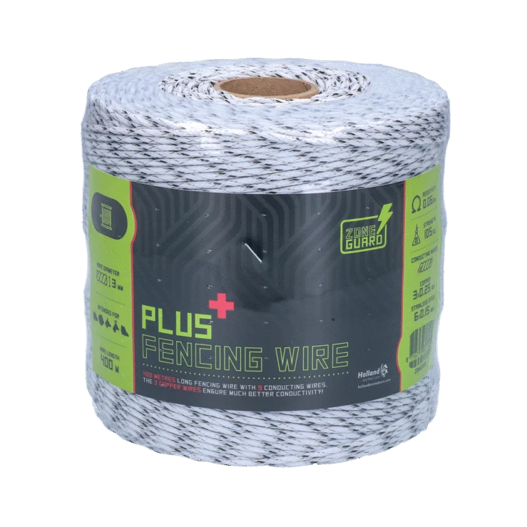 Fir electric 3 mm, alb cu negru, 400 m – ZoneGuard Plus