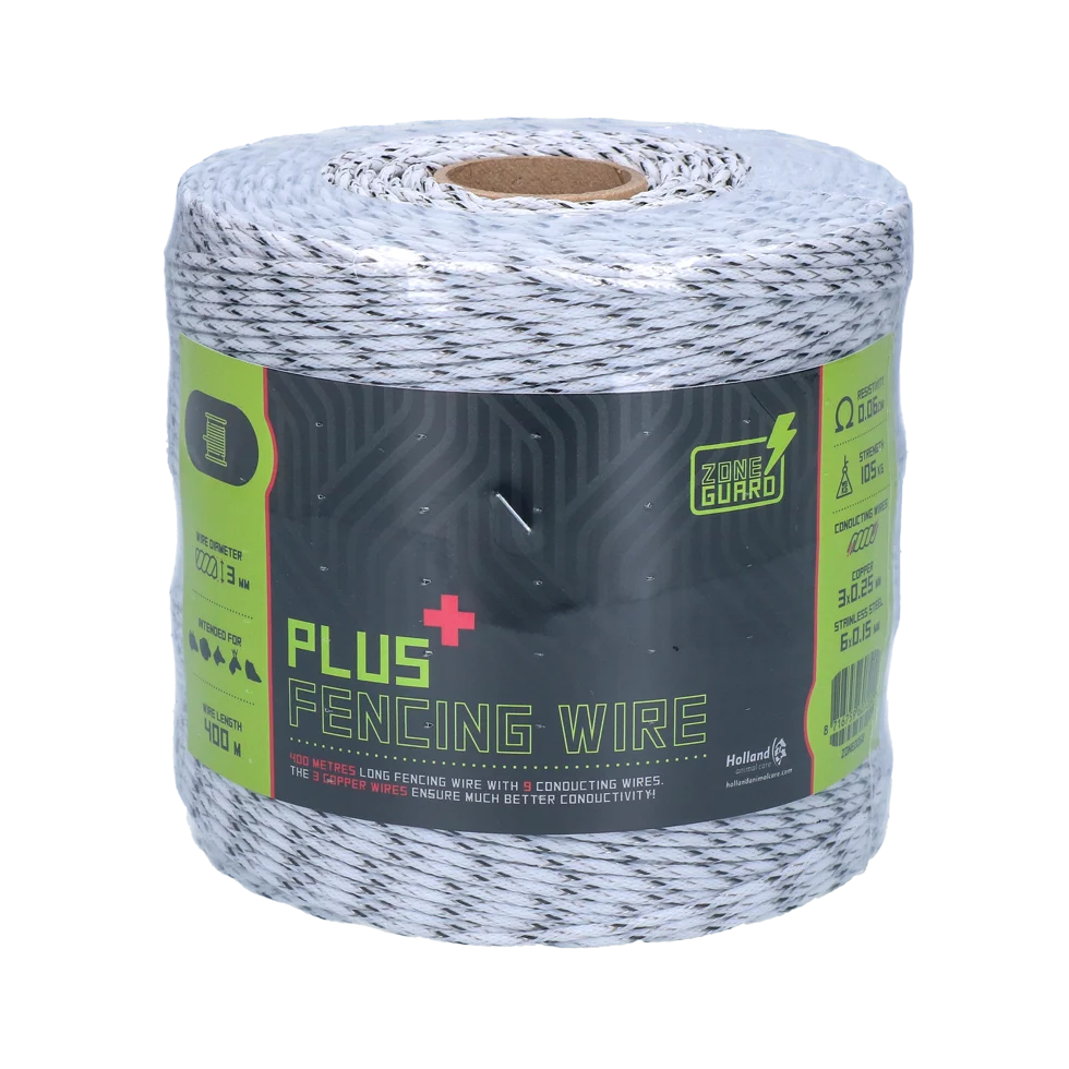 Fir electric 3 mm, alb cu negru, 400 m – ZoneGuard Plus - imagine 1