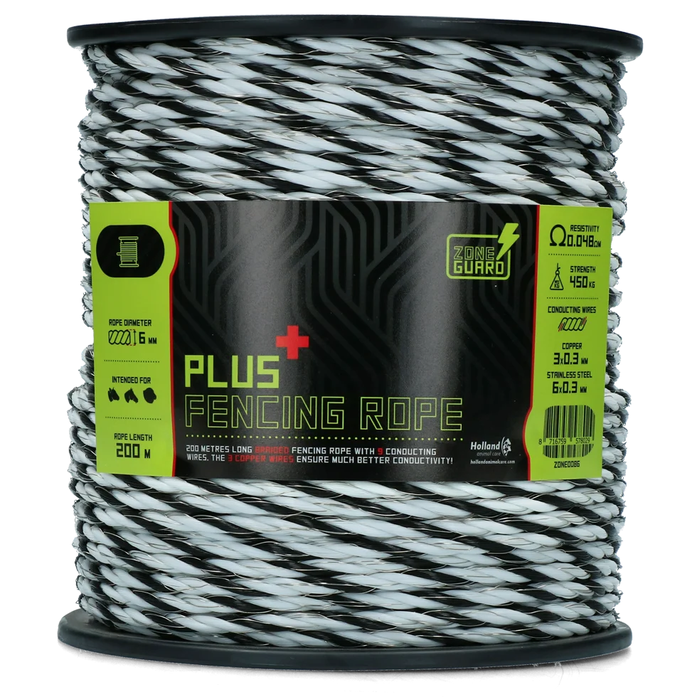 ZONE0086.png Fir electric 6 mm, negru și alb, cu 9 conductori, 200 m – ZoneGuard Plus - imagine 1
