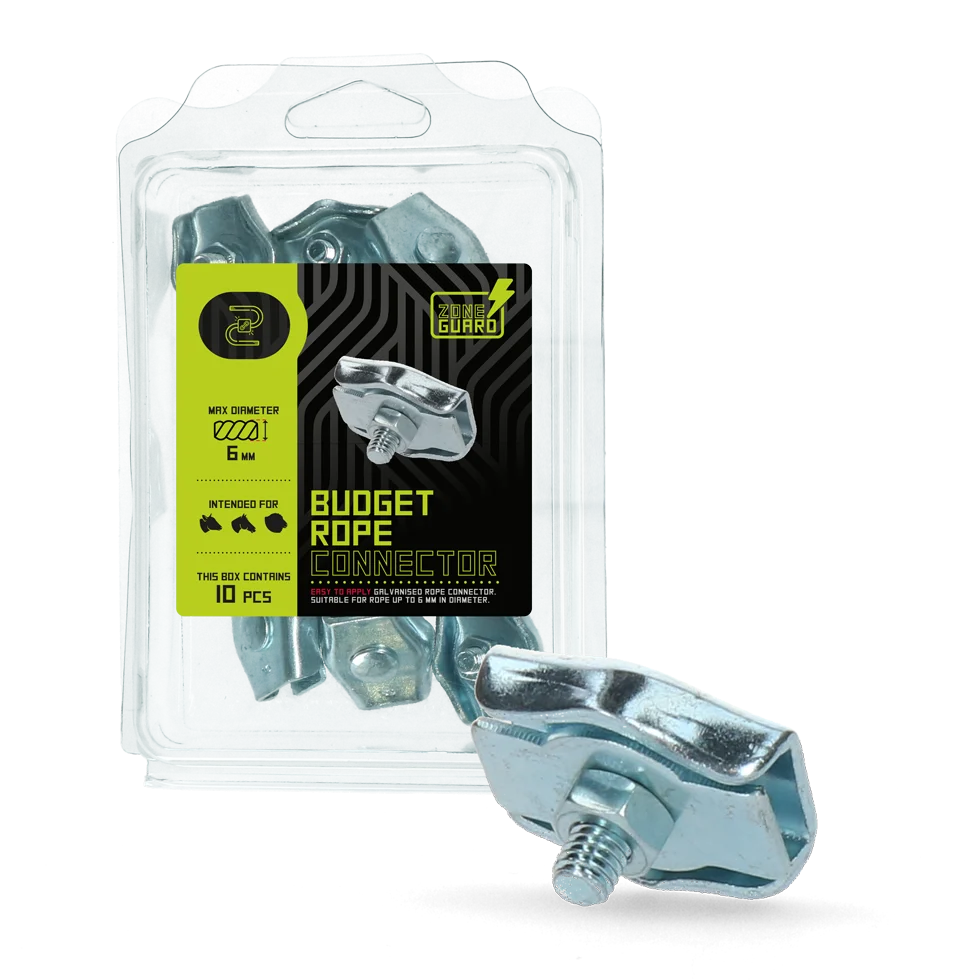 Conector pentru sfoară electrică de 6 mm, 10 bucăți – ZoneGuard Budget - imagine 1