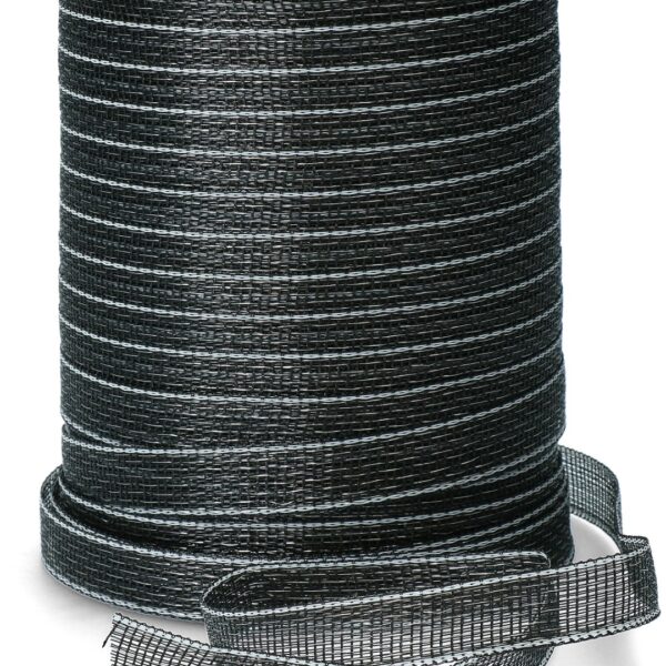 Bandă electrică 20 mm neagră cu 9 fire din oțel inoxidabil, 200 m – ZoneGuard Basic