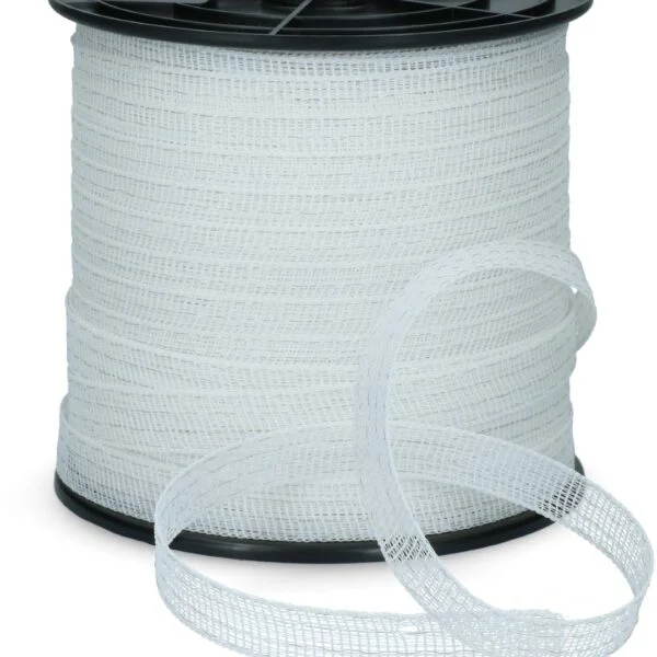 Bandă electrică 20 mm albă cu 4 fire din oțel inoxidabil, 200 m – ZoneGuard Basic