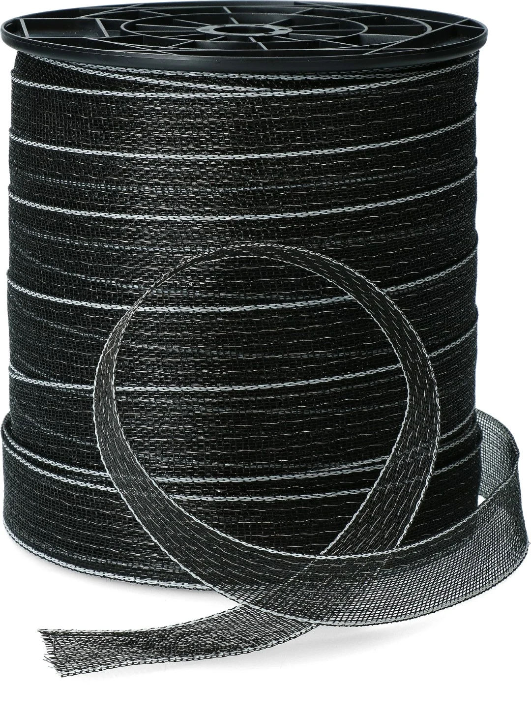 Bandă pentru gard electric, neagră, 40 mm, cu 9 conductori din oțel inoxidabil, 200 m – ZoneGuard Basic - imagine 1