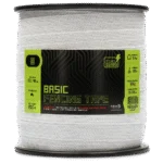 Bandă pentru gard electric 40 mm, albă, cu 8 fire din oțel inoxidabil, 200 m – ZoneGuard Basic