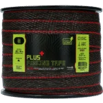 Bandă pentru gard electric 40 mm, maro, cu margini întărite, 200 m – ZoneGuard Plus