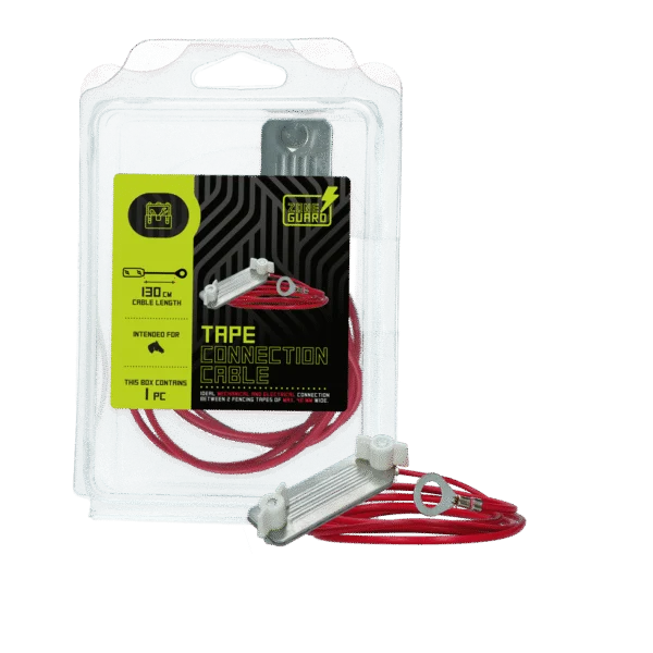 Cablu de conectare ZoneGuard pentru bandă de gard electric de până la 50 mm, 130 cm