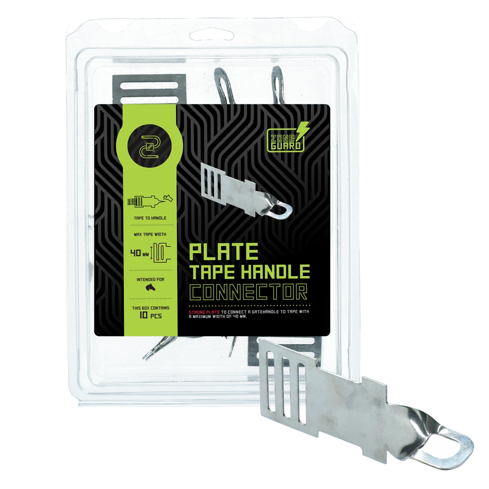 Conector ZoneGuard pentru bandă și mâner de poartă, din inox, până la 40 mm, 10 bucăți - imagine 1
