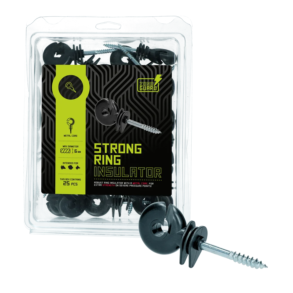 Izolator inelar cu miez continuu, negru, 25 de bucăți – ZoneGuard Strong - imagine 2