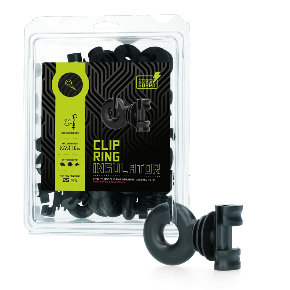 Izolator cu inel pentru stâlpi ovali din oțel, 25 bucăți – ZoneGuard Clip - imagine 2