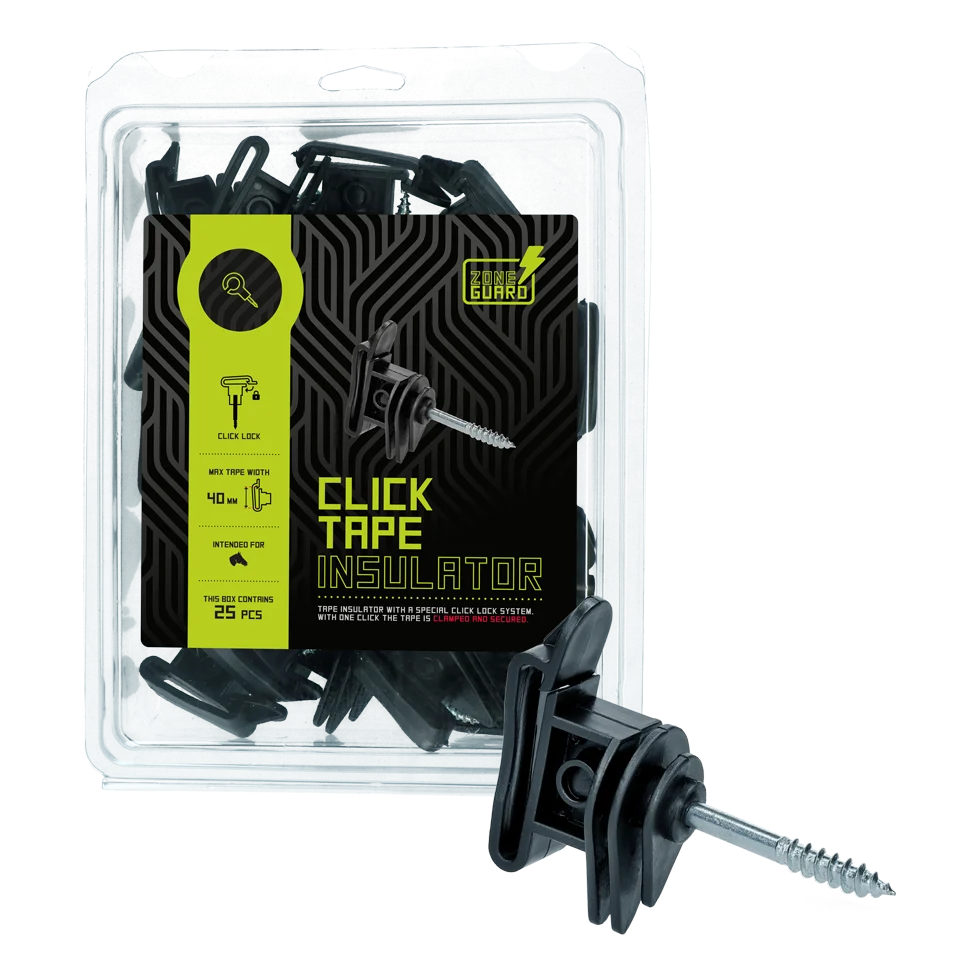 Izolator pentru bandă cu sistem de prindere prin clic, pentru bandă de până la 40 mm, 25 de bucăți – ZoneGuard Click - imagine 2