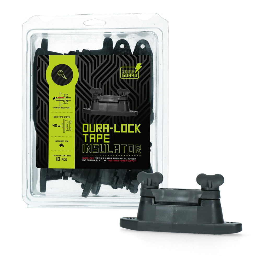 Izolator pentru bandă de 40 mm, cu inserție din cauciuc și carbon, 10 bucăți – ZoneGuard Dura-Lock - imagine 2