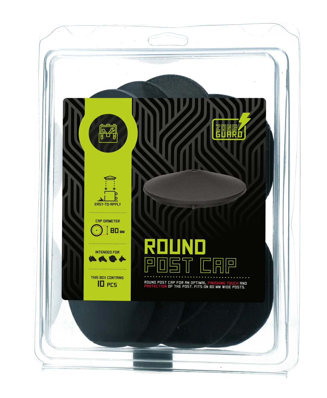 Capac rotund pentru stâlp, 80 mm, cu gaură de fixare – ZoneGuard - imagine 3