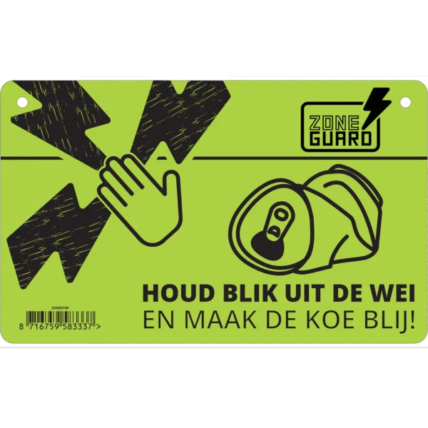 Indicator de avertizare pentru gardul electric și interdicția de aruncare a dozelor, 19,5 x 12 cm – ZoneGuard
