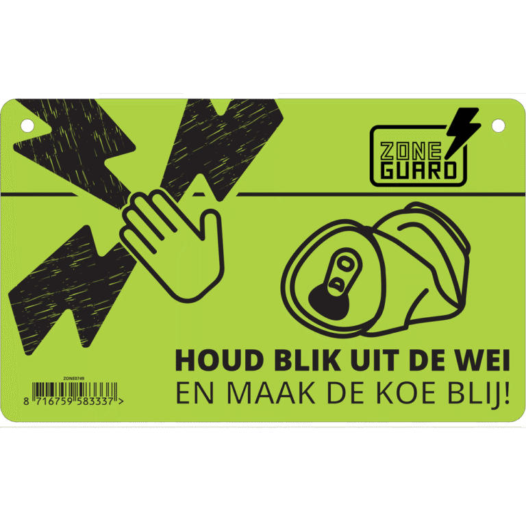 Indicator de avertizare pentru gardul electric și interdicția de aruncare a dozelor, 19,5 x 12 cm – ZoneGuard