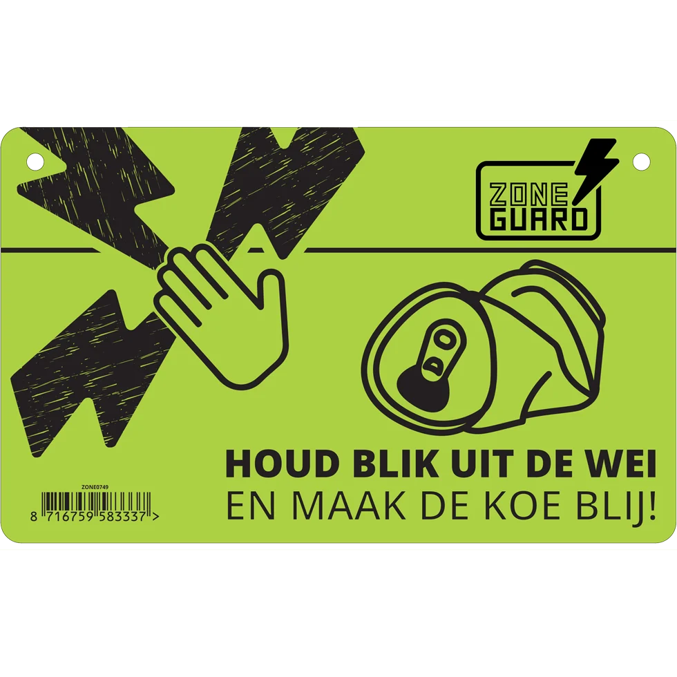 Indicator de avertizare pentru gardul electric și interdicția de aruncare a dozelor, 19,5 x 12 cm – ZoneGuard - imagine 1