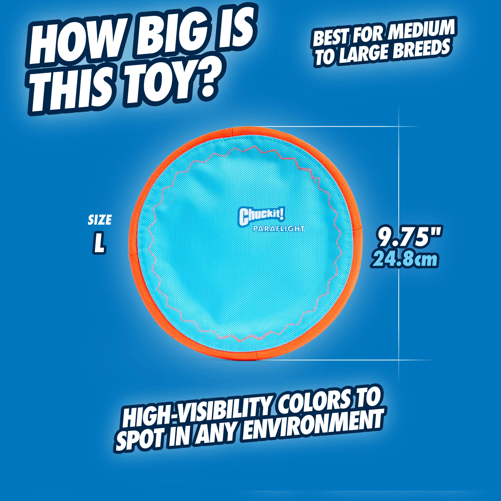 Frisbee pentru câini, plutitor, Ø 25 cm – Chuckit! Paraflight L - imagine 3