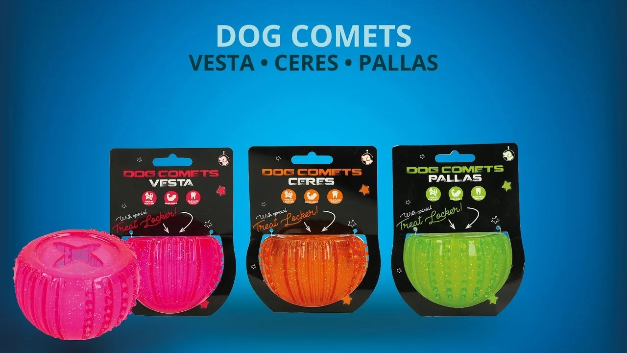 Jucărie pentru recompense din cauciuc TPR, portocalie, ø 7 cm – Dog Comets Ceres - Treat Locker - imagine 4